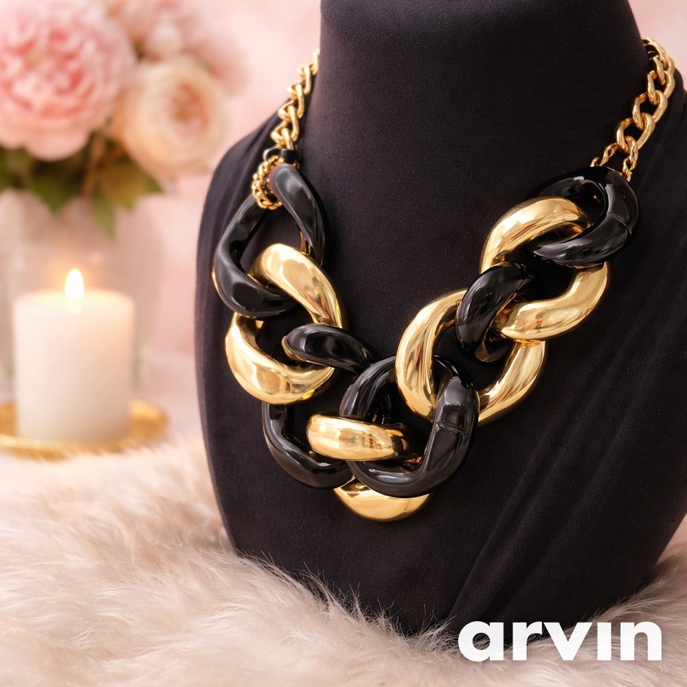 Ben-Amun Bold Black and Gold Necklace